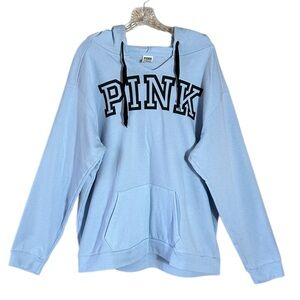 PINK Victoria's Secret Sky Blue V Neck Hoodie